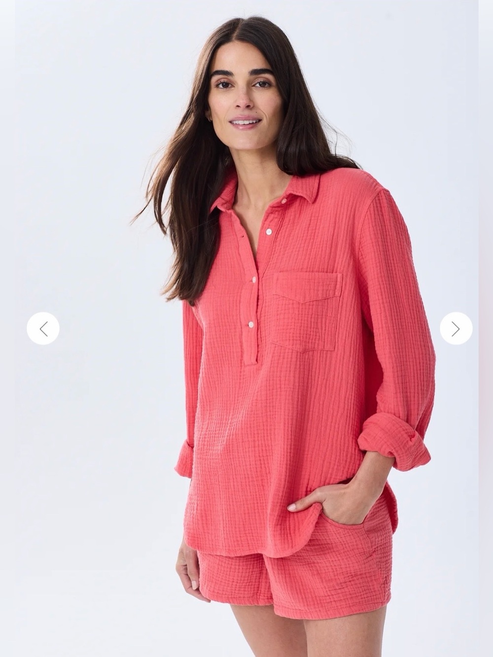Alice Walk Organic Cotton Cloud Top - Triple Gauze in Nantucket Red